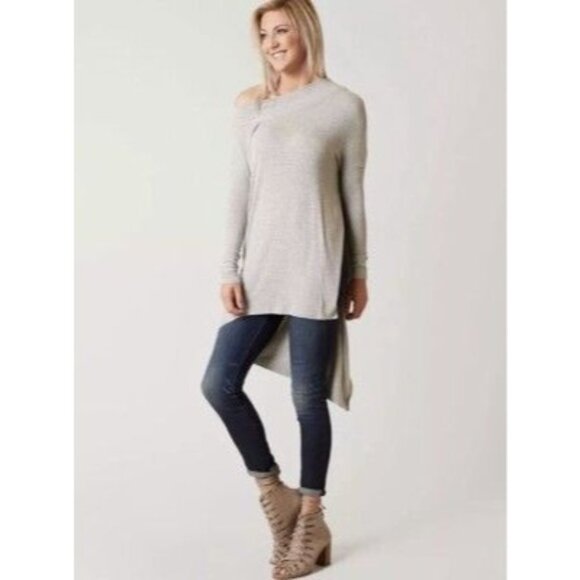 Free People Grapevine Heather Grey Asymmetrical Tunic - Picture 3 of 7